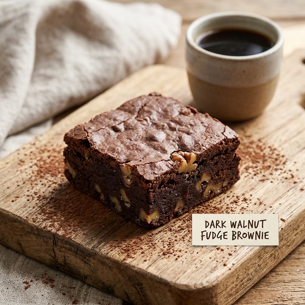 Dark Walnut Fudge Brownie